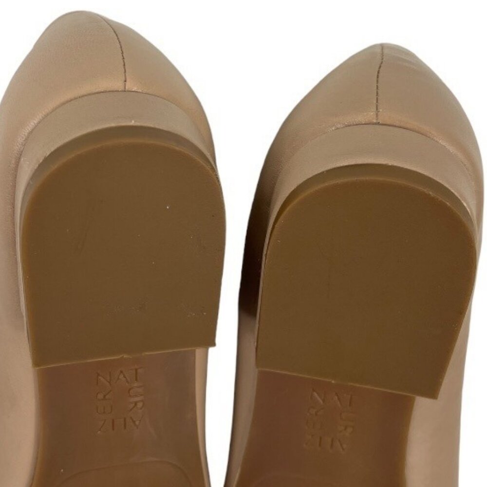 Naturalizer Gertie Ballet Flats Shoes Size 8.5 W Embossed Leather Taupe - Picture 11 of 16
